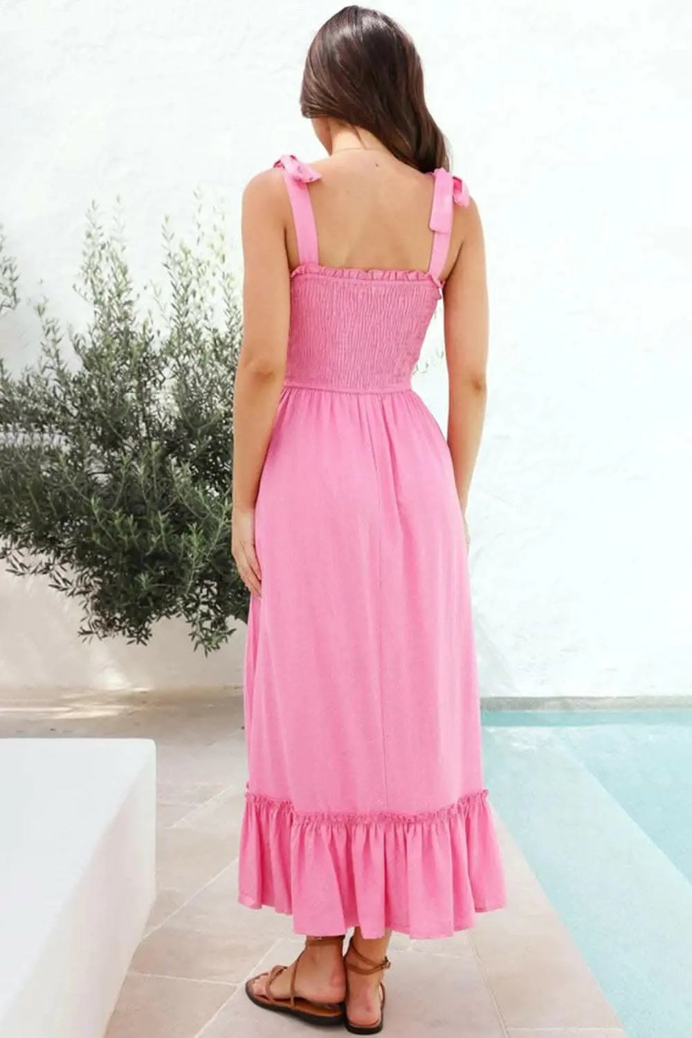 Elegant smocked ruffled dress - Love Salve